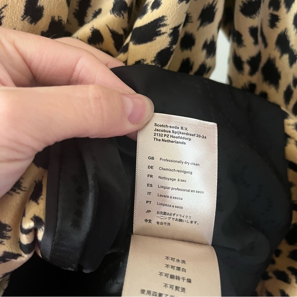 Scotch & Soda Velvet Leopard Cheetah Plush Print Blazer Suit Coat Jacket Small - Picture 8 of 14